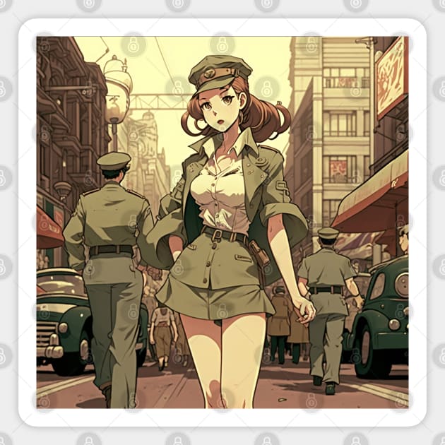 Anime Soldier Lady: Courage & Charm Magnet by WabiSabi Wonders